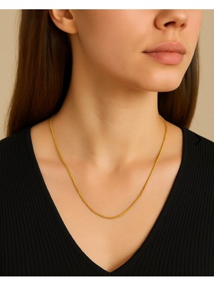 Nurora Altın Çelik Kolye