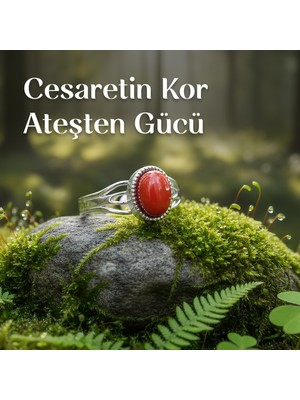 Taş Sandığı Akik Taşı Çelik Yüzük - Kararmaz