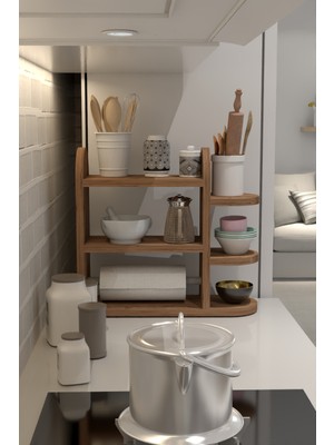 Peçetelik Baharatlık Mutfak Raf Atlantik Çam