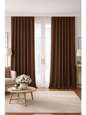 Shy Tekstil Lüks 1.sınıf Elegance Series Karartma Blackout Tek Kanat Özel Dikim Kalın Pilesiz Fon Perde