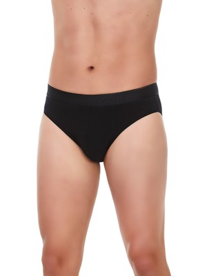 Yıldız Erkek Modal Kemerli Slip Külot - 3'lü Paket - Pamuklu Esnek Rahat Kesim Siyah - L
