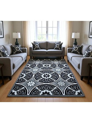 Efsane Halı Mona Lisa Serisi %100 Akrilik Kabartmalı Halı Siyah Renkli 120X170