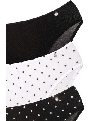 Kom Polkal %47 Modal-Pamuk 3 Lü Külot Siyah
