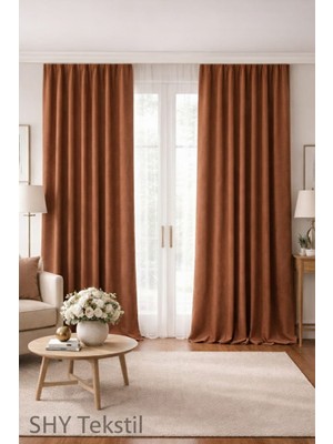 Shy Tekstil Lüks 1.sınıf Elegance Series Karartma Blackout Tek Kanat Özel Dikim Kalın Pilesiz Fon Perde