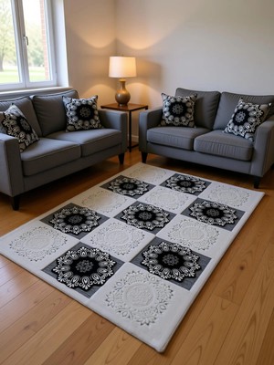 Efsane Halı Mona Lisa Serisi %100 Akrilik Kabartmalı Halı Gri Renkli 120X170