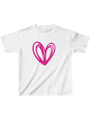 Glam Love Çocuk Baskılı T-Shirt - Beyaz