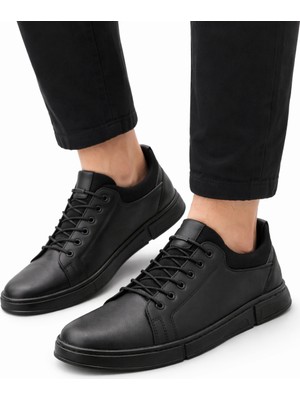 Emil Shoes Orijinal Deri Erkek Siyah Günlük Ayakkabı – Şık ve Konforlu