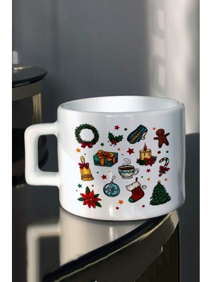 En Iyi Yıl Yılbaşı Yeni Yıl ve Noel Hediyesi Konsepti3 Baskılı Şık Baskılı Çay Kahve Fincanı