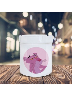 Karakter Küllük Yorgun Pembe Panter Baskılı Kül Tablası KL-119