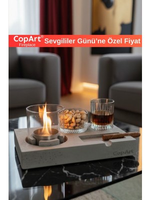 Sevgililer Günü'ne Özel! Copart Elza Biyoetanol Masaüstü Şömine - 1 Lt Yakıt Hediyeli