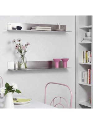 Create Handle 2’li Paslanmaz Çelik Duvar Rafı | 50 cm | Vida ile Monte | Sağlam, Şık ve Uzun Ömürlü