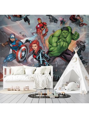 Grown Marvel Süper Kahraman Pozları Duvar Kağıdı