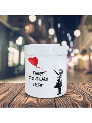 Banksy Kırmızı Balonlu Kız Baskılı Küllük Seramik Kül Tablası-30