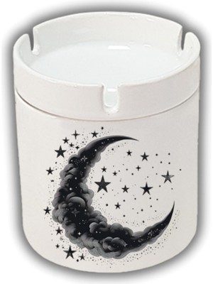 Siyah Ay ve Yıldız Baskılı Küllük Kül Tablası