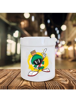 Beyaz Marvin The Martian Baskılı Seramik Küllük