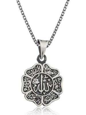 Inure Jewelry Gümüş Allah Yazılı Erkek Kolye