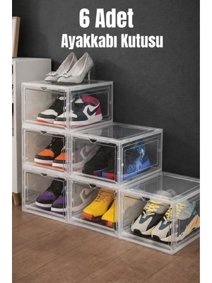 Bambus Home Demonte Kapaklı Üst Üste Dizilebilen Çok Amaçlı Ayakkabı Kutusu Organizer Düzenleyici