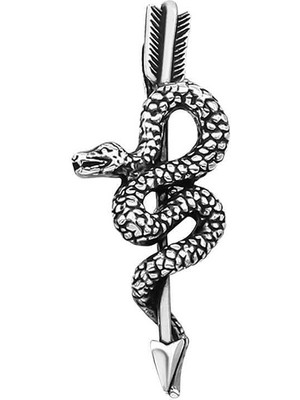 Inure Jewelry Gümüş Yılan Erkek Kolye Ucu