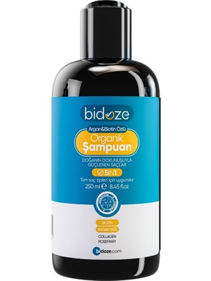 urfakent bilişim ve medya danışmanlık Bidoze Argan & Biotin Özlü Organik Şampuan 250 Ml. | Dökülme ve Kepek Karşıtı Onarıcı Bakım