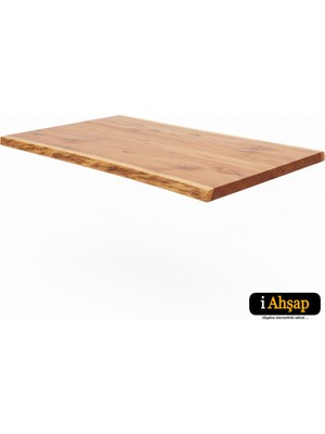 iAhşap Bir Kenar Düz Sedir Kütük Masa Tablası|doğal Kenarlı- Ahşap Duvar Masası No8