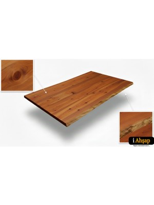 iAhşap Doğal Kenarlı Sedir Kütük Masa Tablası|ofis Masası-Yemek Masası Masif Masa No4