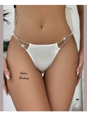 Intive Lingerie Intive Fantasy Saten Kumaşlı Yanları Çift Taşlı Feminen Fantezi Tanga