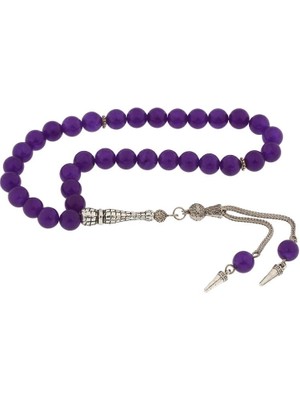 Inure Jewelry ​doğaltaş Metal Püsküllü Yeşim Taşı Tesbih