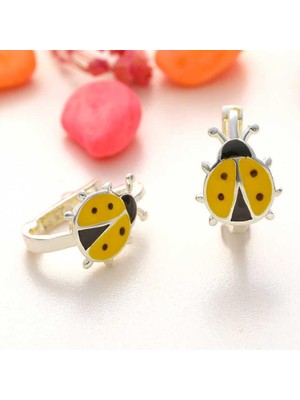 Inure Jewelry Gümüş Uğur Böceği Çocuk Küpesi