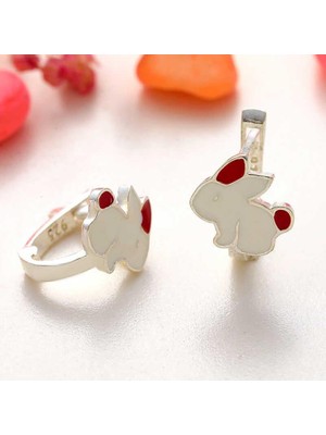 Inure Jewelry Gümüş Tavşan Çocuk Küpesi