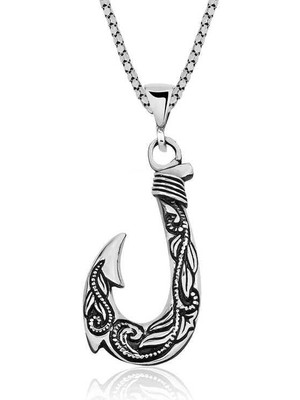 Inure Jewelry Gümüş Kanca Erkek Kolye