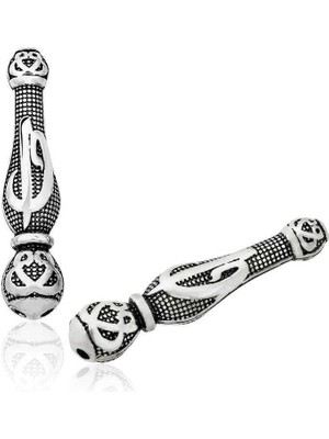 Inure Jewelry Gümüş Nokta Işlemeli Elif Vav Motifli Tesbih Imamesi