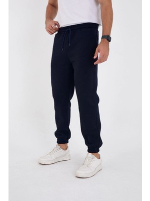 Glam Love Kışlık Üç Iplik Lastikli Eşofman Pantolon - Lacivert