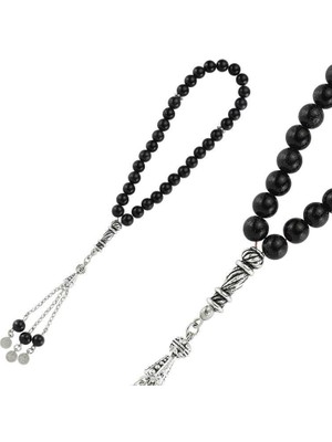 Inure Jewelry Doğaltaş Metal Püsküllü Mavi Yıldız Taşı Tesbih