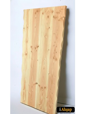 iAhşap Doğal Kenarlı Sedir Kütük Masa Tablası|ofis Masası-Yemek Masası Masif Masa No2