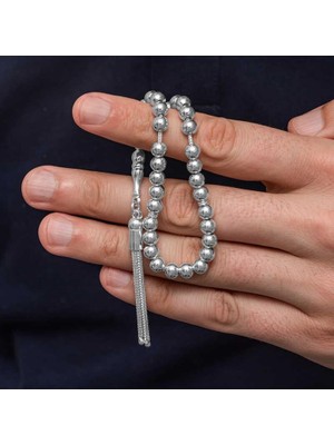 Inure Jewelry Gümüş Yuvarlak Erkek Tesbih