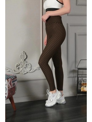 Glam Love Kadın Yüksek Bel  Toparlayıcı Likralı Büzgülü Tayt - Sarı