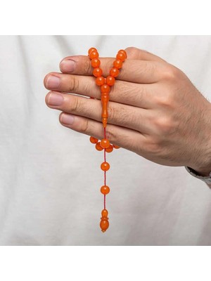 Inure Jewelry Yuvarlak Sıkma Kehribar Tesbih