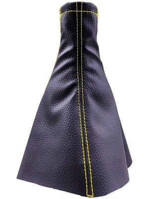 urfakent bilişim ve medya danışmanlık Tüm Araçlara Uyumlu Vites Körüğü Siyah Deri Sarı Dikiş