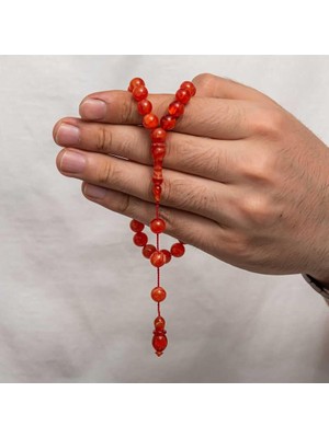 Inure Jewelry Yuvarlak Sıkma Kehribar Tesbih