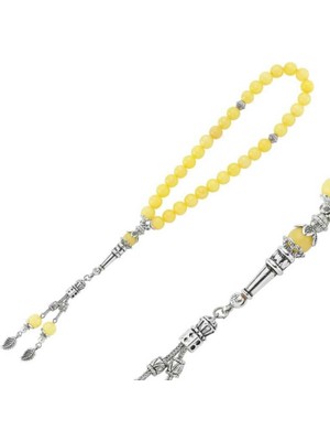 Inure Jewelry Doğaltaş Metal Püsküllü Yeşim Taşı Tesbih