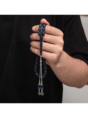 Inure Jewelry Gümüş Püskül Sıkma Kehribar Tesbih