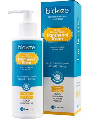 urfakent bilişim ve medya danışmanlık Bidoze Yoğun Nemlendirici Panthenol Krem 100 ml | Kolajen Hyaluronik Asit & E Vitamini