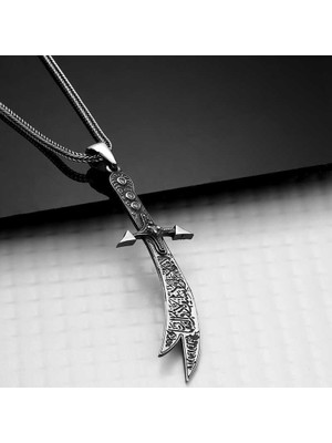 Inure Jewelry Gümüş Hz. Ali Zülfikar Kılıcı Kolye