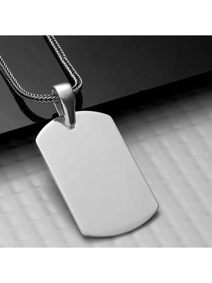 Inure Jewelry Gümüş Asker Plakası Kolye