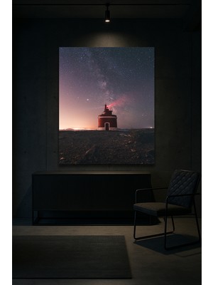 Artease Yıldızlı Gökyüzü ve Deniz Feneri Kanvas Tablo