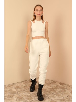 Zuzudan Kadın  Ekru  Pantolon Dört Mevsim