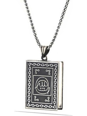 Inure Jewelry Gümüş Içi Açılabilen Muhammed Yazılı Muskalık Kolye