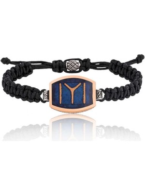 Inure Jewelry Gümüş Kayı Boyu Makrome Erkek Bileklik