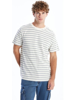 Lc Waikiki Yeni Sezon Bisiklet Yaka Kısa Kollu Çizgili Penye Erkek Tişört