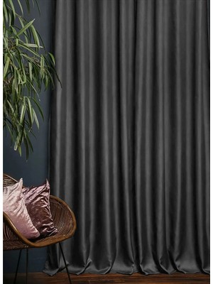 İ.D İpek Dokuma Antrasit Gri Termal Işık Geçirmez Güneşlik Blackout Karartma Perde